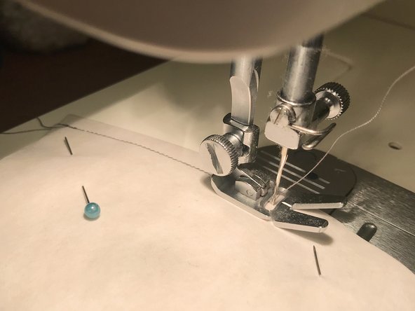 I recommend using a stitch length of around 2 mm for this step, and on all future sewing steps.