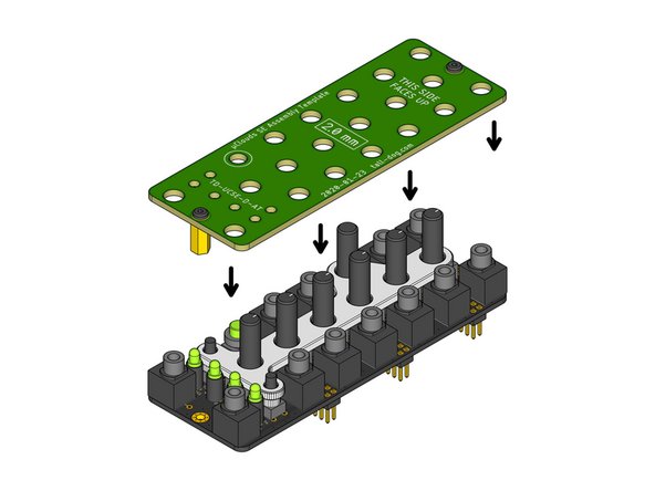 Position the prepared Assembly Template above the Control Board as shown.