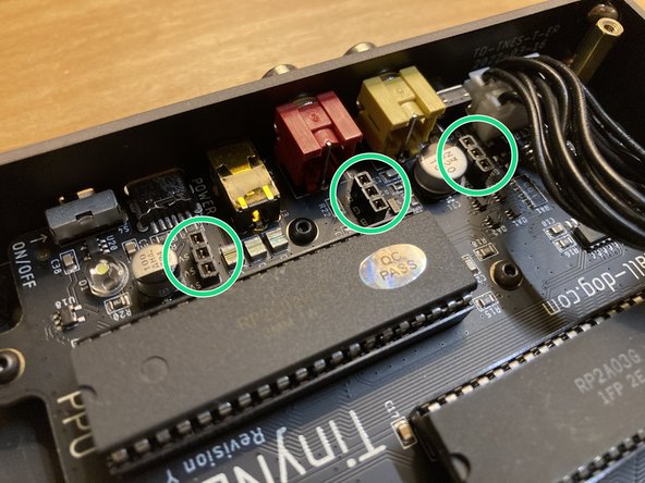 Two photos are shown here from slightly different angles in order to help you identify the locations of these 3 sockets.