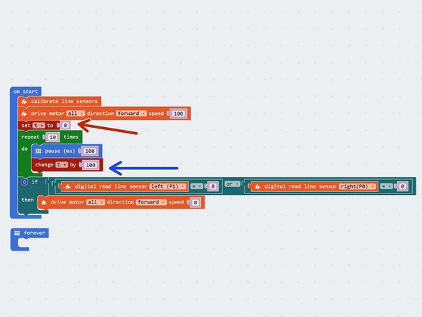 We now need to add a variable that acts as a counter - it will count how many milliseconds of delay have happened.