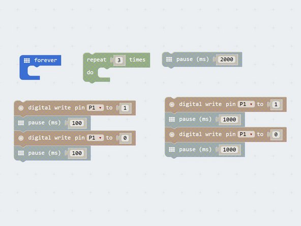 Your program should flash the sequence of dots and dashes required for the letters SOS - for bonus points put it in a loop to make it flash SOS forever!