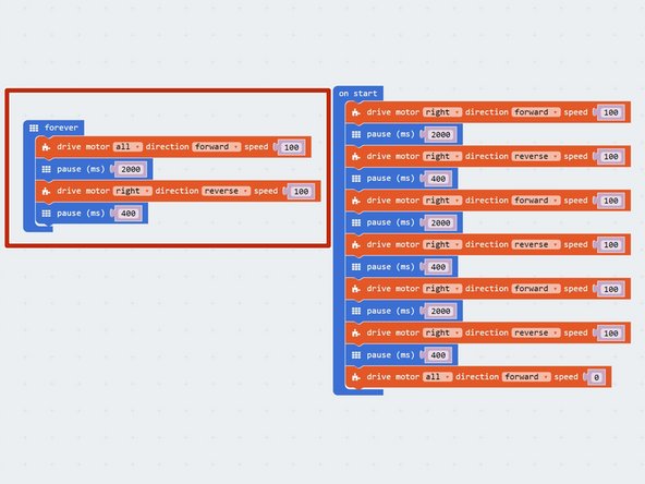 One of the most useful loops is the forever loop - we have this block in every program, next to the 'on start' block - we just haven't used it yet!