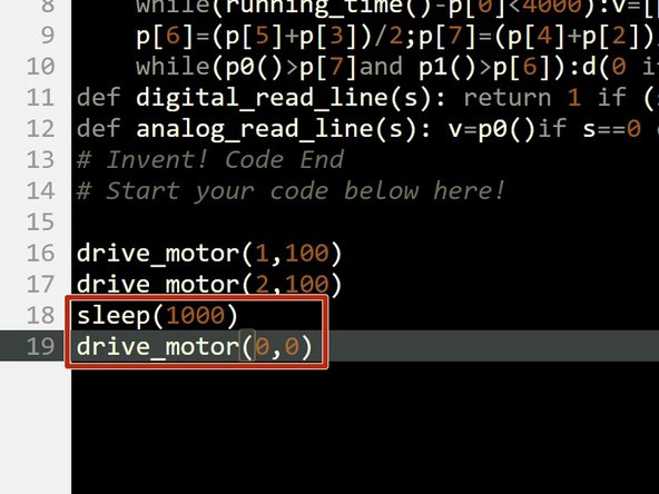 Let's change the code so the robot doesn't drive forever.