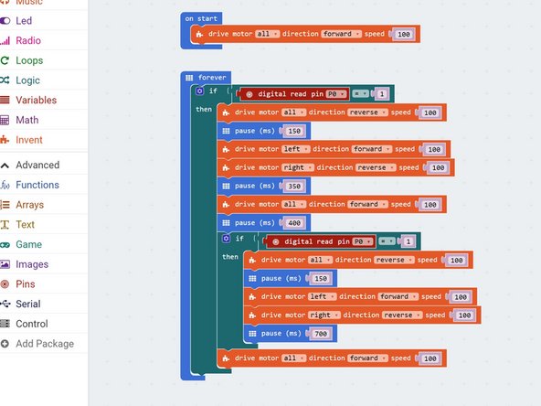 Add another IF block to your program to check if the switch is being pressed after the 180 degree turn, and if it is, turn back!