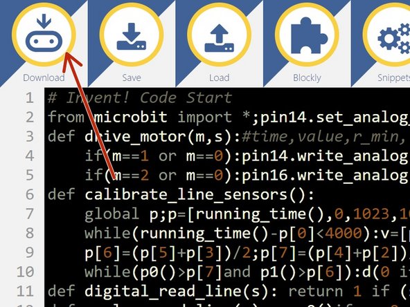 Finally we need to download the program, so we can send it to the micro:bit.