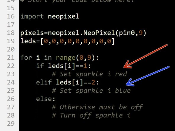 We are going to use this list to store the 'states' of the LEDs for the tic tac toe game: