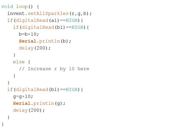You may have noticed that we have run out of switches for the third colour, blue - but there is a solution!