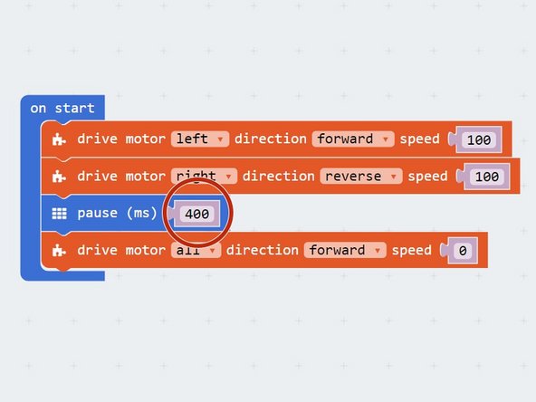 We're going to need to turn the robot 90 degrees again to complete this challenge.