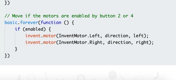 To finish off our program, we just tell the motors to turn on if they're enabled, just like in the flowchart!
