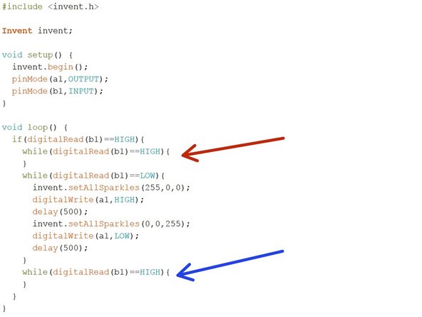 A while loop with no code in it will simply stall the program (wait) until the condition is false.