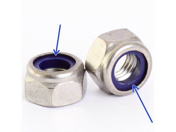 Instead of normal nuts, use the special Nyloc Nuts (with the blue ring) for the hinges - these nuts grip onto the bolt so that they can be left loose (so the hinge can rotate), but won't work their way off of the bolt during battle.