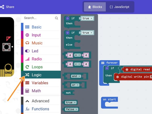 IF blocks are part of a family of blocks called conditionals - you can find them all in the logic menu. Have a look through and see if you can guess what some of them do!
