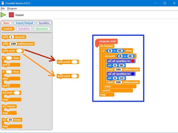 Luckily there is a block that lets us do just that - wait until.