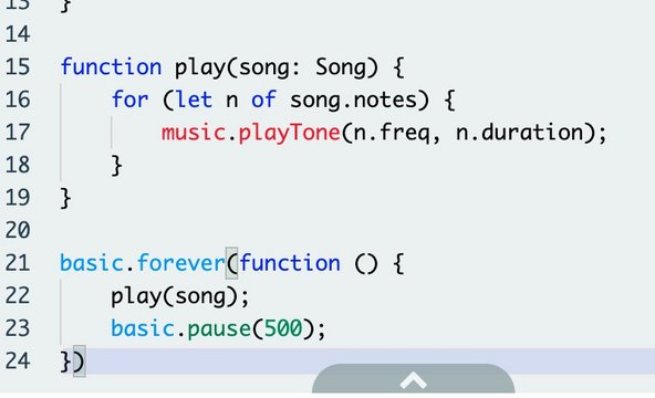 Now that we have our song defined, we just need a function that takes a Song and plays it on the buzzer.