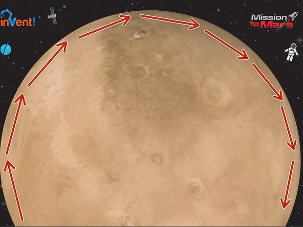 This time, pickup the astronaut by driving your robot around the outside of the planet! Try and stay as close as you can to the edge.