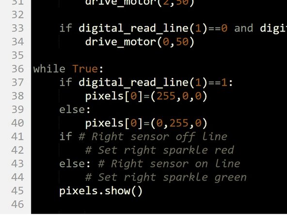 Let's use the right Sparkle (Sparkle 2) to do the same thing for the right hand sensor.