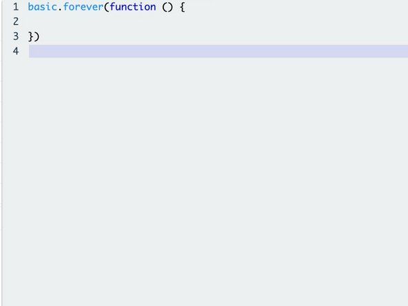 The forever function belongs to the basic namespace, which groups the various features of the micro:bit into categories. For example, to access the micro:bit's thermometer, we access the input namespace to get the temperature function.
