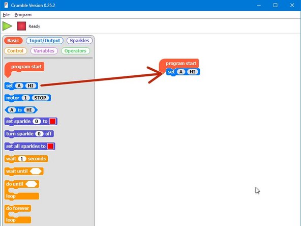 The green and red LEDs are both outputs