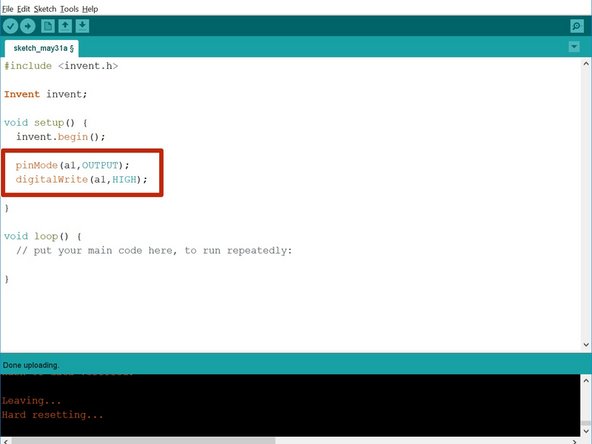 The green and red LEDs are both outputs