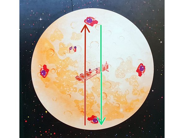 Add some output set blocks to turn on the red LED before the astronaut is picked up, then the green one after they are picked up and when the robot is driving back