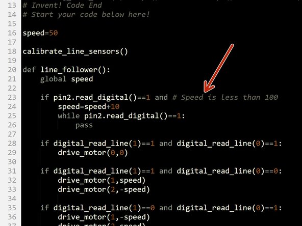 The motor blocks cannot have a speed of over 100, so we need to make sure speed is never more than 100!