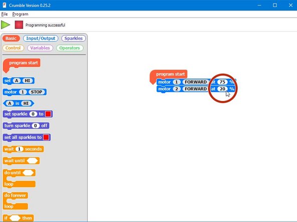 Create a simple sequence to make your robot drive forwards
