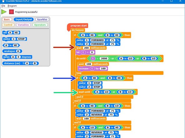 We need to make a few changes to make our code work with the line follower: