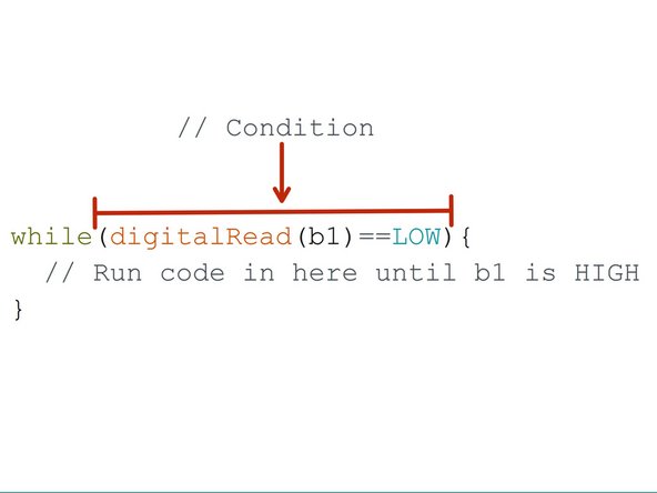 Currently, the siren and lights only run once when we press the switch. We really want them to run forever when the switch is pressed!