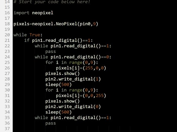A while loop with no code in it will simply stall the program (wait) until the condition is false.