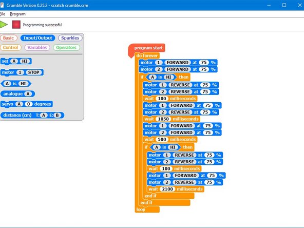 Add another IF block to your program to check if the switch is being pressed after the 180 degree turn, and if it is, turn back!