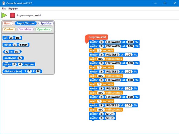 It should like something like the example in the picture but your 'wait' commands will be different.