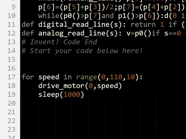 By combining variables and loops, we can program things like acceleration very easily.