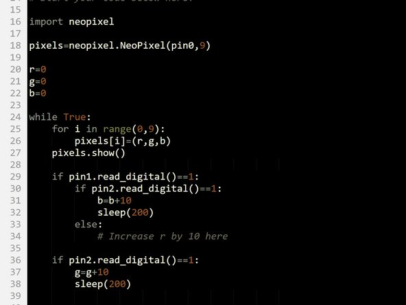 You may have noticed that we have run out of switches for the third colour, blue - but there is a solution!