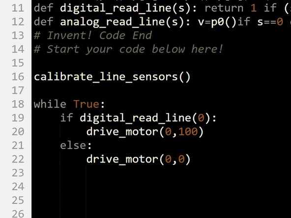 How does the line sensor work? Let's write a test program to find out.