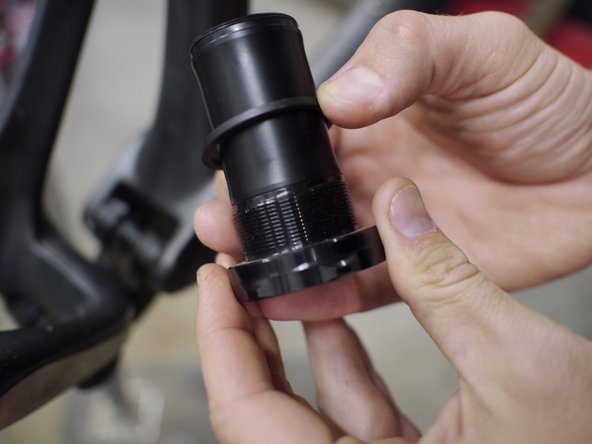 Install the center tube into one side of the BB before installing