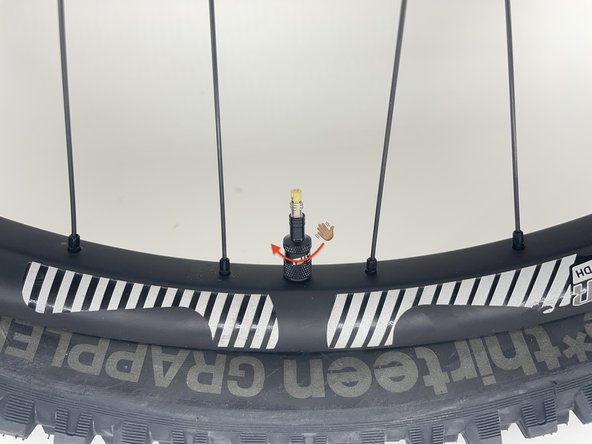 Using the e*thirteen Direct Inject Bottle, install e*thirteen Plasma sealant through the sealant port.