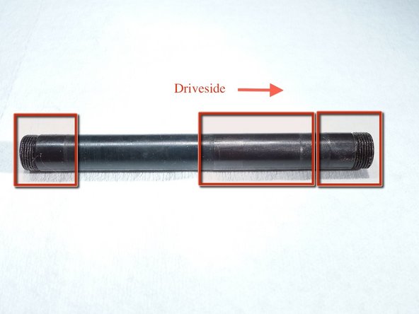 Install drive side endcap onto steel axle