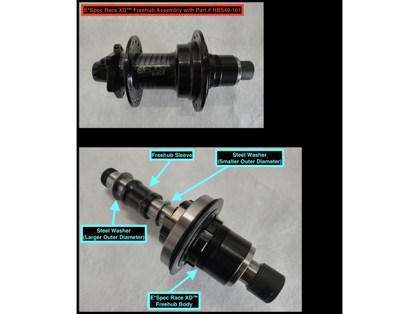 XD™ Freehubs do not require an outer freehub spacer, though many of our other models do. If installing an XD Driver please ensure that no spacer is installed between the outer freehub bearing and Drive-side axle end.