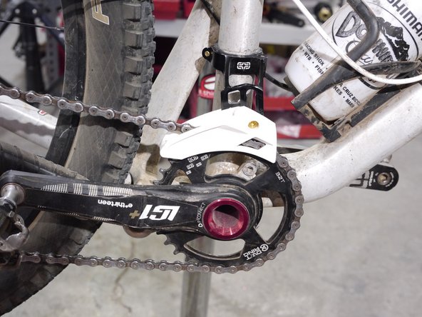 Be sure the guide is parallel with the chainring