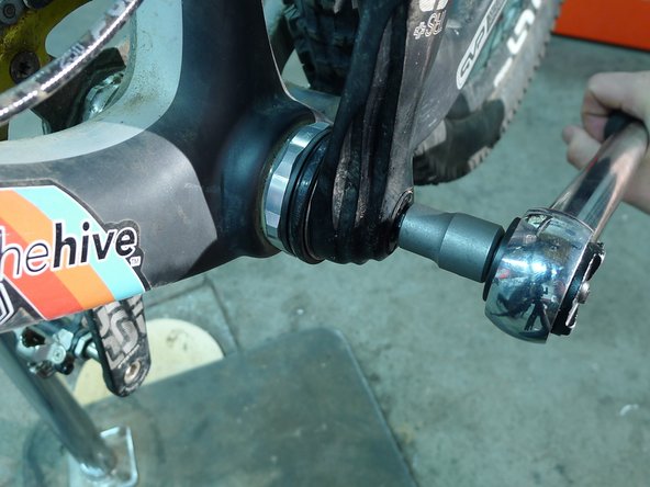 Install the cranks using the wave washer and spindle spacer preload system