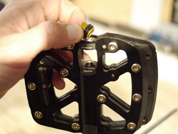 Put the pedal back onto the hex wrench in the vise