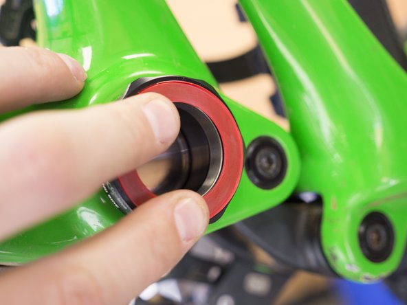 The red side of the seal will face out