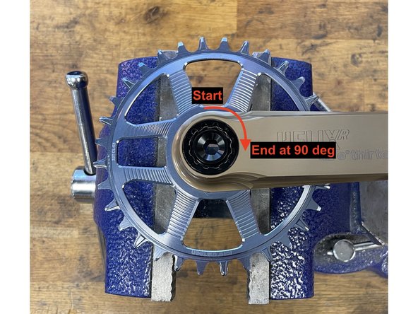 The e*thirteen chainring lockring tool which is provided with the cranks has 2 interfaces which can be used - 36mm flats for a crowsfoot attachment or Shimano FC-32 Tool Spline interface.