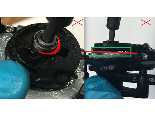 While holding the T25 torx key in the underside of the shifter pivot bolt, tighten the 4mm hex key to draw the new 12s spool &amp; ratchet onto the shifter. Torque to 2nm or stop +30 degrees
