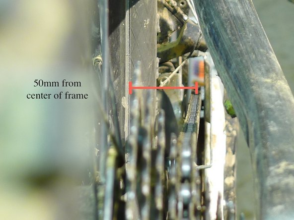 Chainline is measured as a distance from the center of the frame to the center point of a cog tooth
