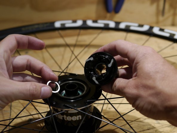 This is a thin washer. Be careful as sometimes this can stick to the inside of the freehub body or the bearing spacer