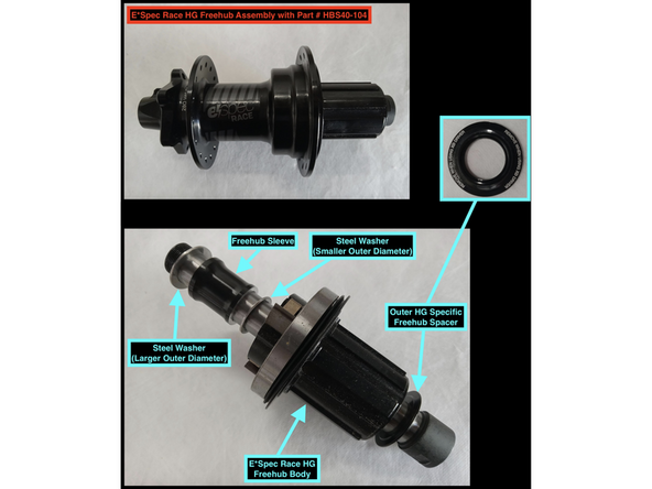 This HG Freehub requires an outer washer/spacer. These are directional and the side shown in the second image should be facing away from your freehub body towards the Driveside (R) Axle-end.