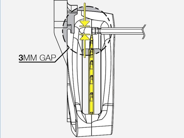 Adjust the upper slider for your chainring size by sliding on the back plate