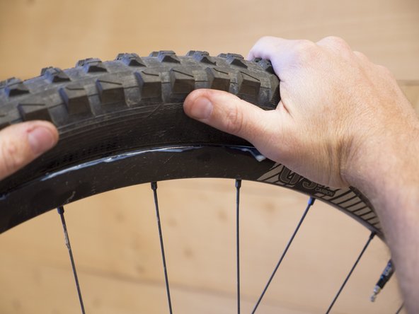 Seat the tire bead on the rim.