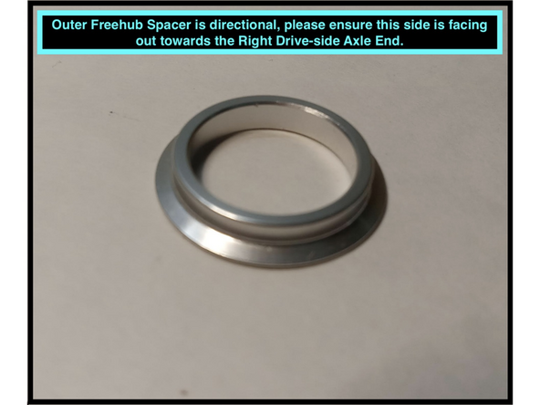 Microspline™ freehubs require an outer washer/spacer. These are directional and the side shown in the second image should be facing away from your freehub body towards the Driveside (R) Axle-end.
